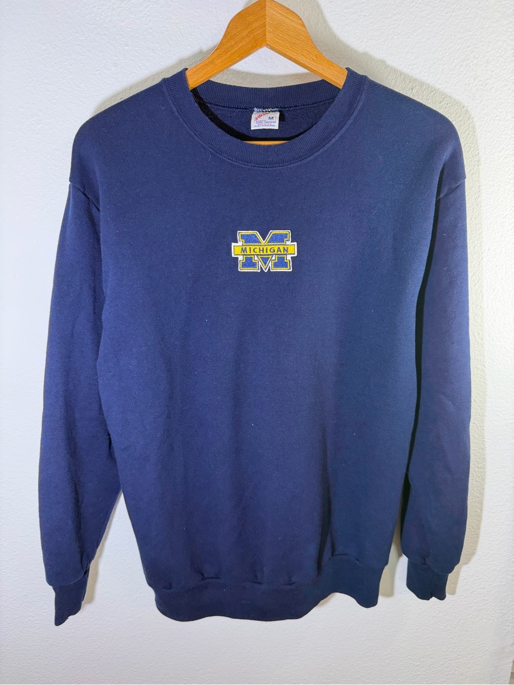 Vintage 90s University of Michigan Navy Crewneck Sweatshirt